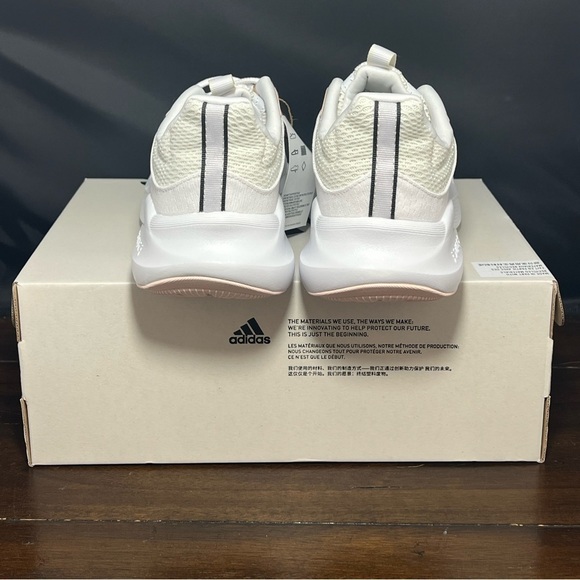 New Adidas Women's Alphaedge+ Running Shoes White/Metallic IF7283 - Picture 4 of 6